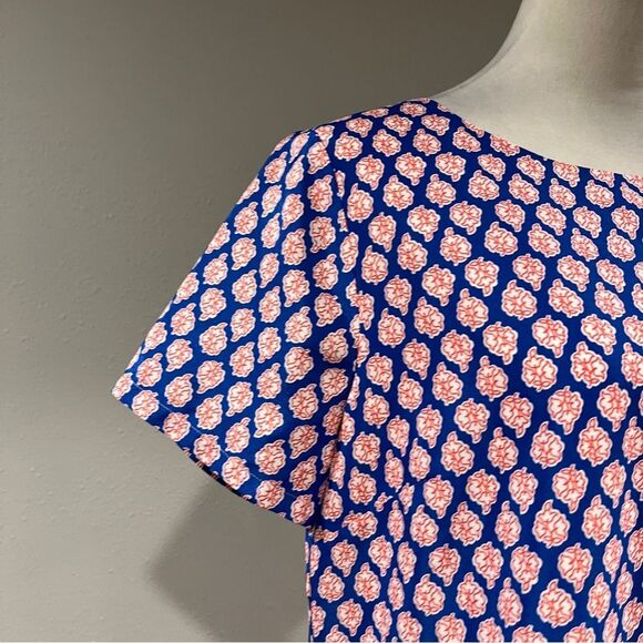 J.Crew Floral Paisley Print Short Sleeve straight cut loose fit Dress size 8 - Picture 3 of 12